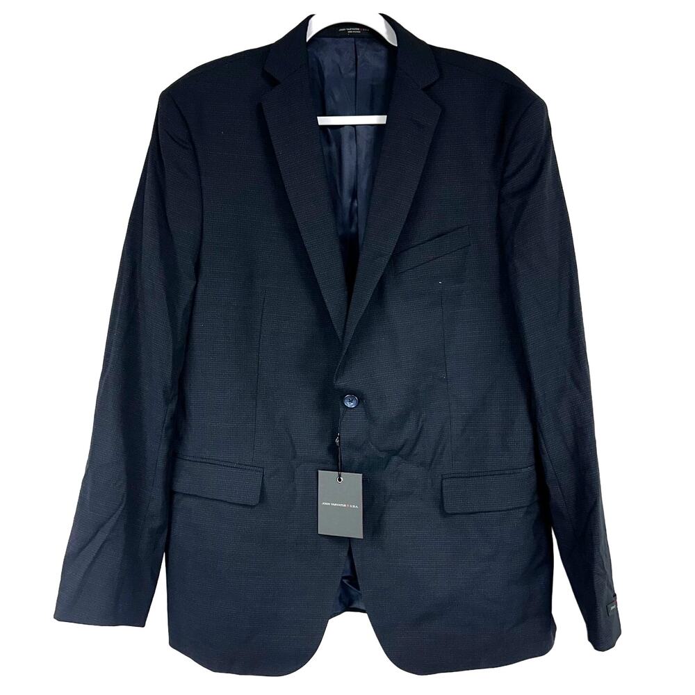 John Varvatos NWT Bedford-NN Black Men's Size 46L Blazer Sportcoat Wool Blend